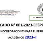 COMUNICADO N° 001-<strong>REINCORPORACIONES PARA EL PERIODO ACADÉMICO 2023–I</strong>